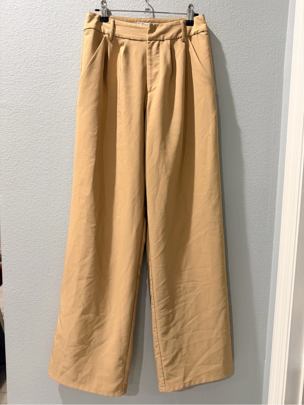 Tiger Mist Wide-Leg Sandstone Trousers